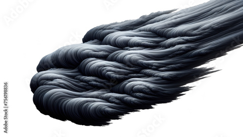 Flying cloud of black dark smoke after explosion. Transparent background. Isolated object. Concept of depression, death, hatred, fear, emotions, mental illness, black magic, background, danger.