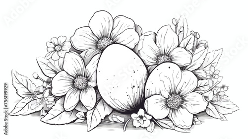 Easter Earth Day flower coloring page. A page for co
