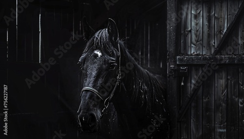 Black Beauty A Stunning Equine Portrait Generative AI