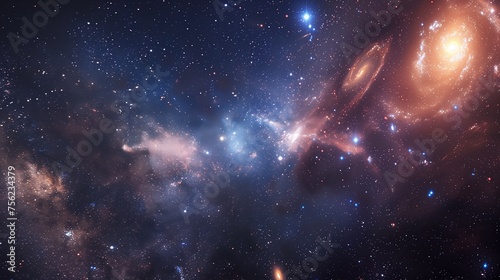 A celestial panorama showcasing the awe-inspiring beauty of distant galaxies and nebulae, their swirling colors and intricate patterns stretching across the vast expanse of space.