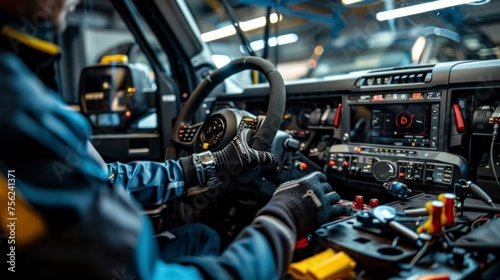 The skilled mechanic efficiently repaired the car's steering wheel, ensuring proper maintenance of the vehicle for safe driving.