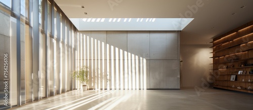 Large vertical gap for ventilation and natural light in a building interior.