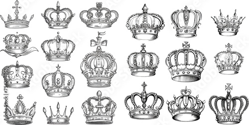 King and queen royal diadems vector