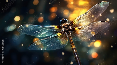 Dragonfly and light. Generative AI