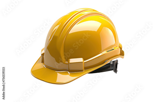 A yellow safety helmet is placed.