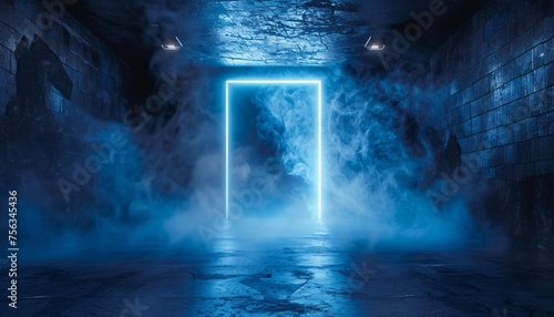 Neon Doorway A Glowing Archway to the Future Generative AI