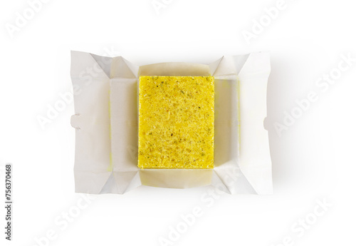 Unwrapped bouillon cube