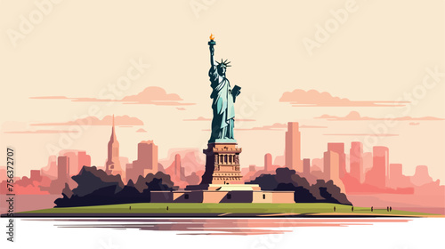 Statue of Liberty Vector flat vector isolated on white