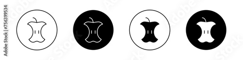 Organic Waste Icon Set. Food recycle compost vector symbol in a black filled and outlined style. Cycle Renew Sign.