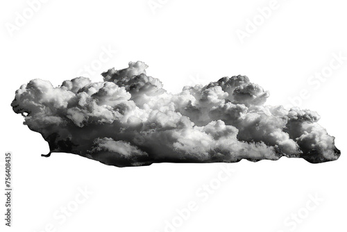 Transparent background with an isolated stratus cloud. Minimalist design for serene atmospheric beauty.