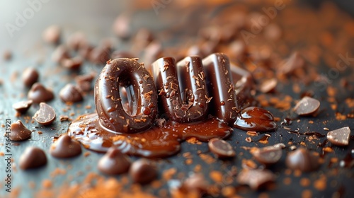 Oui au chocolat ! Le chocolat et le mot OUI. L'inscription est OUI. Un signe fait de chocolat et du texte OUI - attend que vous lui rendiez la pareille. Dites oui au chocolat et à la crème. Magasin