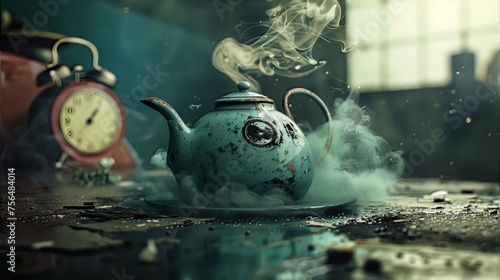 Surreal Compositions: Create surreal compositions and present objects in an unusual context. Tell an interesting story by bringing together ordinary objects like a teapot and a clock