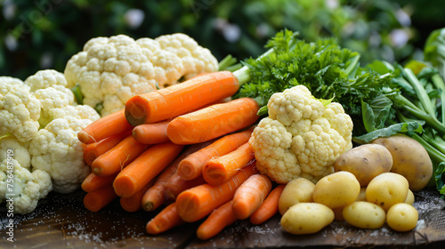 Mix vegetable like carrot cauliflower potato beans