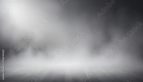 A sleek studio background, backdrop, featuring fog effect texture, a touch of subtle shimmer or a gradient that transitions from grey to white for added depth