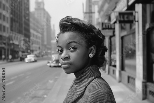 young black woman vintage portrait