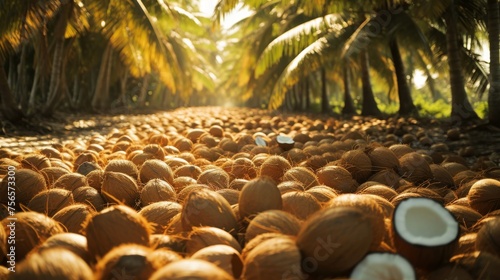 Coconut plantation on the island