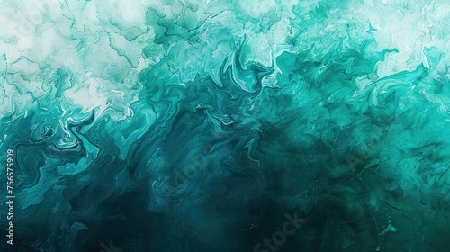 Abstract art teal blue green gradient paint