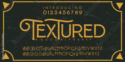 Texture vintage and edgy look with this distressed bold font with a dirty noisy texture. The old letters on rusted backgrounds used for fashion, sports, movie, logos, and urban style alphabet fonts.