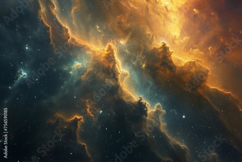 Cosmic Voyage in Nebulaic Landscapes