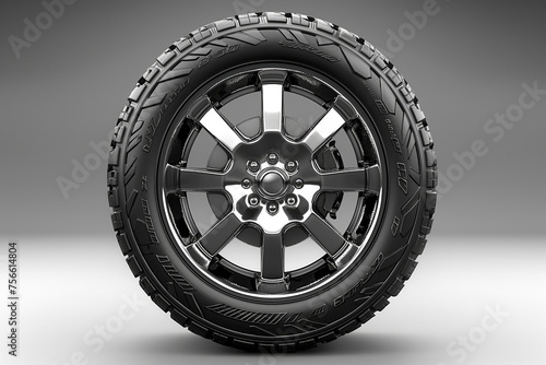 Car wheel isolated on white background.