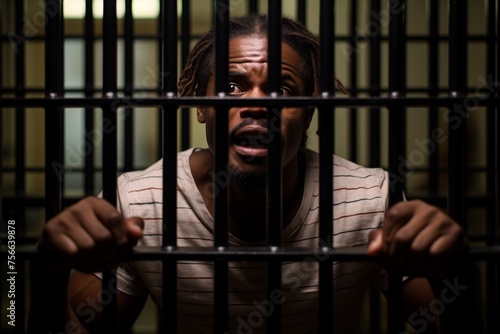 A man in jail cell