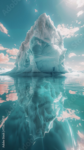 Iceberg mirage in the desert a vision of cool serenity under the scorching sun