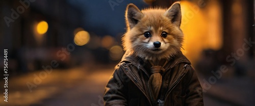 A close-up portrait of a red fox, a wild canine with bright fur