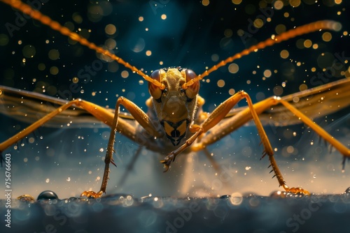 close up of an orange locust