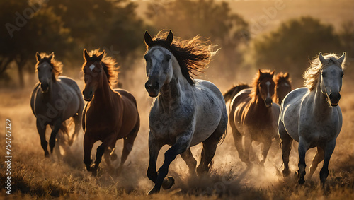 galop o zachodzie słońca