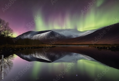 Northern Lights over the mountains