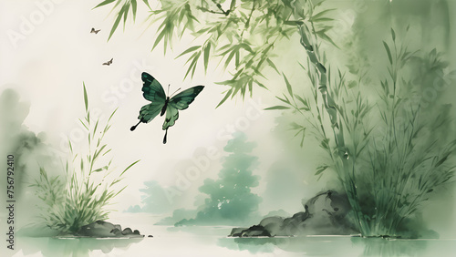 ching ming Festival painting for design background 25