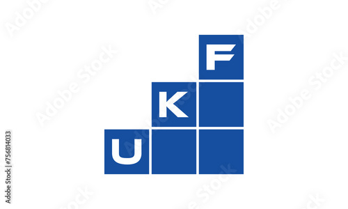 UKF initial letter financial logo design vector template. economics, growth, meter, range, profit, loan, graph, finance, benefits, economic, increase, arrow up, grade, grew up, topper, company, scale