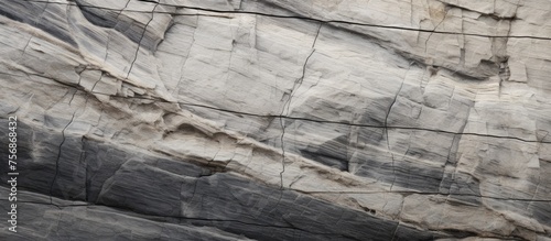 A detailed closeup of an outcrop of bedrock with a grid pattern, resembling a wall. The rock surface is textured and rugged, showcasing natural patterns and formations