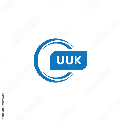 modern minimalist UUK monogram initial letters logo design