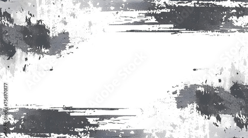 A blob of black ink on a white background, abstract splashes. Space for the text. 