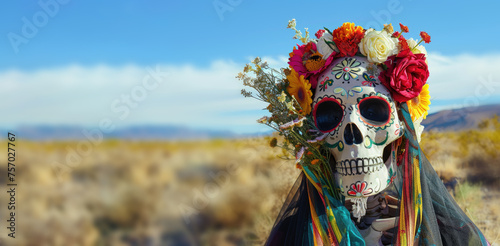 Dia de los Muertos, Day of the Dead. Participants of the Mexican holiday 