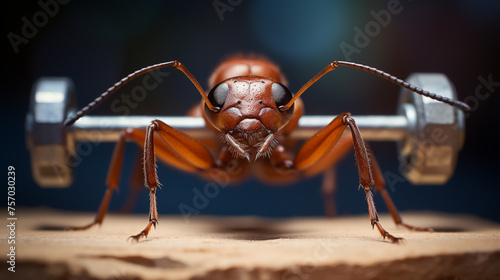 An ant in a close-up