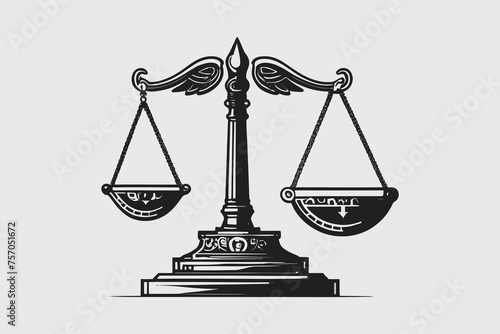 Vektor legal justice scale icon classic