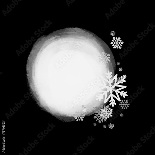 Artistic winter, Christmas mask. Basis element for design isolated on black