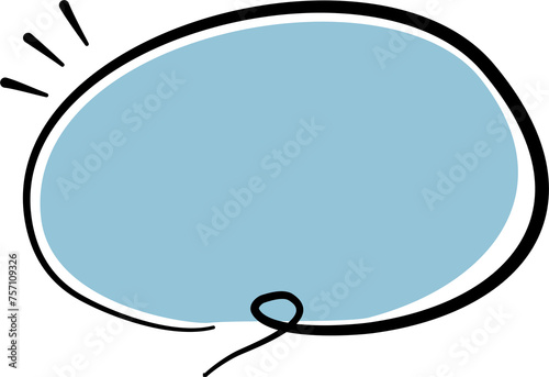 Blue color speech bubble balloon icon sticker memo keyword planner text box banner, flat png transparent element design