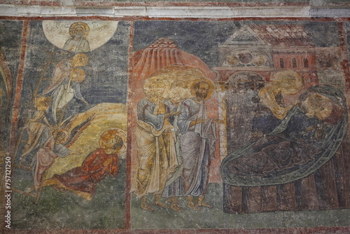 Frescoes depicting scenes of Abraham's life, bema or chancel area of Saint Sophia -Crkva Sveta Sofija- church. Ohrid-North Macedonia-309