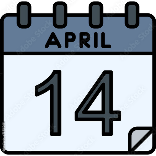 14 April Vector Icon Design
