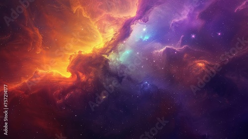 Colorful space galaxy cloud nebula starry night cosmos, 