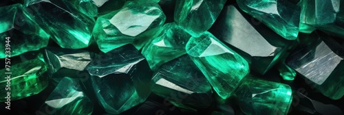 Emerald, Sapphire or Tourmaline green crystals. Gems. Mineral crystals in the natural environment. Stone of precious crystals on white background is insulated