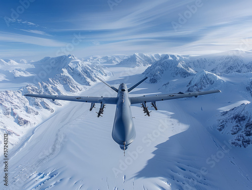 In the frigid Arctic tundra, a military drone navigates icy expanses, uncovering the desolate beauty and geopolitical significance of this remote polar region.