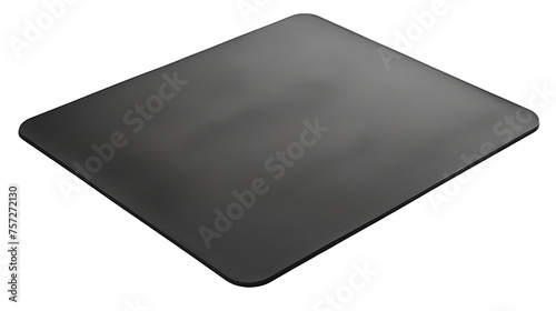 Blank black computer mat for mouse isolated on white, Transparent PNG