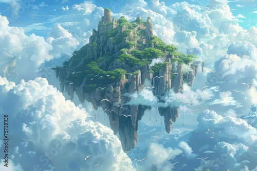 A sky island ruled by the god of wind