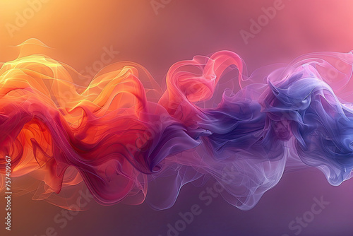 Abstract futuristic background with pink blue glowing neon moving high speed wave. Created with Ai
