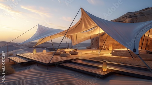 Luxury camping in the Arabian desert.