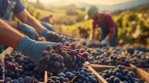 Harvest in the Vineyards: The Art of Hand-Picking Pinot Noir Grapes at Dawn